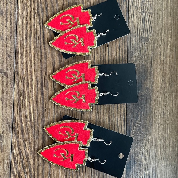 KC Chiefs earrings - Picture 3 of 6